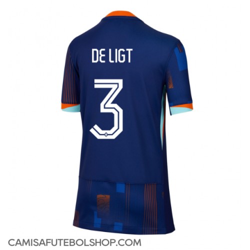 Camisa de time de futebol Holanda Matthijs de Ligt #3 Replicas 2º Equipamento Feminina Europeu 2024 Manga Curta